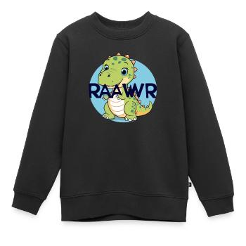 RAAWR Dino Enfants - Sweat Premium enfant bio - noir - Devant - AI Model Kid Female (0cm)