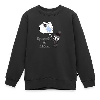 Mein einziger Wunsch nach Weihnachtsskelett - Kinder Premium Organic Sweatshirt - Schwarz - Vorne - AI Model Kid Female (0cm)