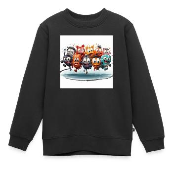 L’épreuve de force sportive idiote - Sweat Premium enfant bio - noir - Devant - AI Model Kid Female (0cm)