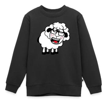 mouton nerd hornglasses fermoir lunettes geek smart - Sweat Premium enfant bio - noir - Devant - AI Model Kid Female (0cm)