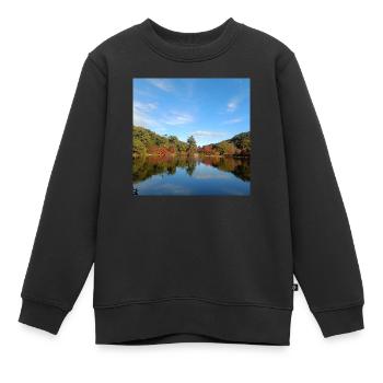 Vue sur le lac - Sweat Premium enfant bio - noir - Devant - AI Model Kid Female (0cm)
