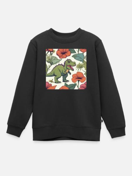 Dinosaur - Kinder Premium Organic Sweatshirt - Schwarz
