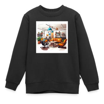 Collaboration dynamique - Sweat Premium enfant bio - noir - Devant - AI Model Kid Female (0cm)