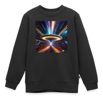 Travail - Sweat Premium enfant bio - noir - Devant - AI Model Kid Female (0cm)