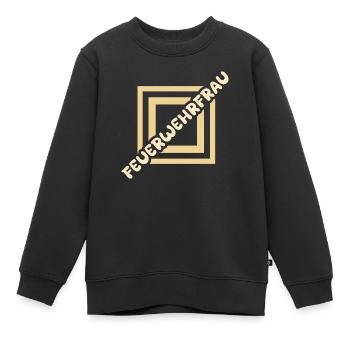 Feuerwehrfrau - Kinder Premium Organic Sweatshirt - Schwarz - Vorne - AI Model Kid Female (0cm)