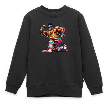 bodybuilder - Kinder Premium Organic Sweatshirt - Schwarz - Vorne - AI Model Kid Female (0cm)