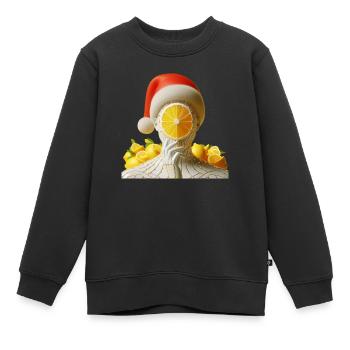 Cyber Santa Zitrone - Kinder Premium Organic Sweatshirt - Schwarz - Vorne - AI Model Kid Female (0cm)