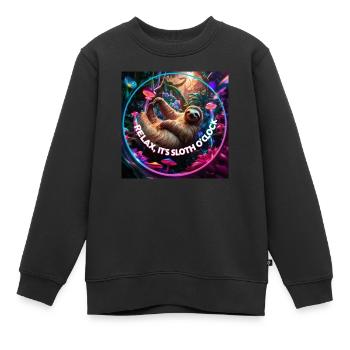 Entspannen Sie sich bei der Faulheit - Kinder Premium Organic Sweatshirt - Schwarz - Vorne - AI Model Kid Female (0cm)