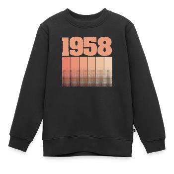 Geboren 1958 - Kinder Premium Organic Sweatshirt - Schwarz - Vorne - AI Model Kid Female (0cm)