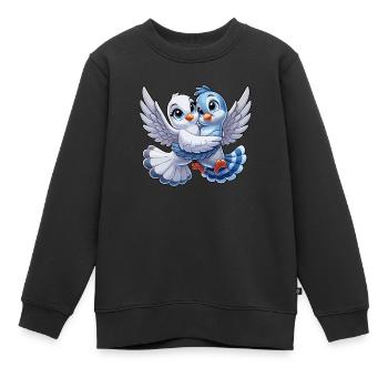Turteltauben 1 - Kinder Premium Organic Sweatshirt - Schwarz - Vorne - AI Model Kid Female (0cm)