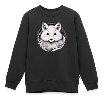 Renard doux - Sweat Premium enfant bio - noir - Devant - AI Model Kid Female (0cm)
