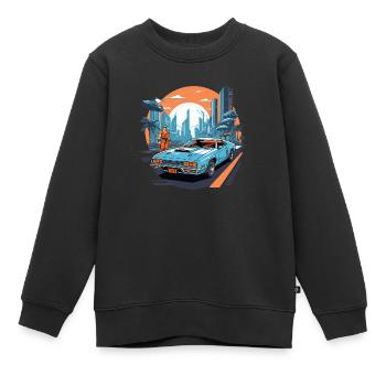 Retro Future - Kinder Premium Organic Sweatshirt - Schwarz - Vorne - AI Model Kid Female (0cm)