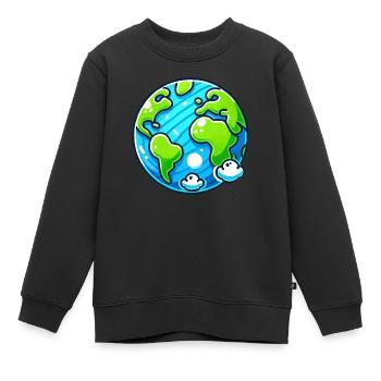 Planète Terre - Sweat Premium enfant bio - noir - Devant - AI Model Kid Female (0cm)