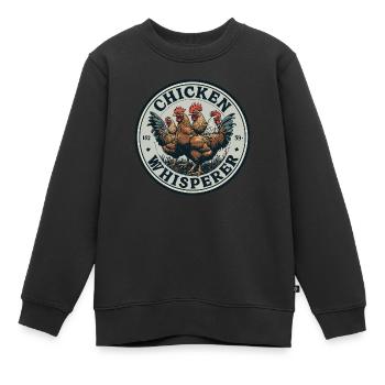 Hühnerflüsterer - chicken whisperer 090434 - Kinder Premium Organic Sweatshirt - Schwarz - Vorne - AI Model Kid Female (0cm)