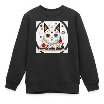 Symphonie de symétrie - Sweat Premium enfant bio - noir - Devant - AI Model Kid Female (0cm)