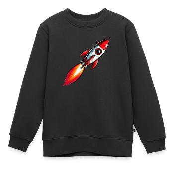 Fusée - Sweat Premium enfant bio - noir - Devant - AI Model Kid Female (0cm)