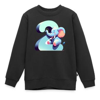 Kreative Kinderzahlen Kollektion - Kinder Premium Organic Sweatshirt - Schwarz - Vorne - AI Model Kid Female (0cm)