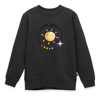 shine bright - Regenbogen und Sonne - Kinder Premium Organic Sweatshirt - Schwarz - Vorne - AI Model Kid Female (0cm)