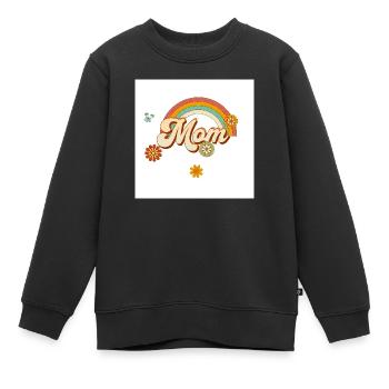 Retro Hippie Groovy Mama - Kinder Premium Organic Sweatshirt - Schwarz - Vorne - AI Model Kid Female (0cm)