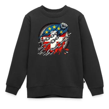 Schweiz gefangene der EU - Kinder Premium Organic Sweatshirt - Schwarz - Vorne - AI Model Kid Female (0cm)