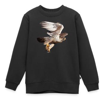 Heiliger Falke im Flug - Kinder Premium Organic Sweatshirt - Schwarz - Vorne - AI Model Kid Female (0cm)