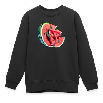 Watermelon in pieces - Kids Premium Organic Sweatshirt - black - Front - AI Model Kid Female (0cm)