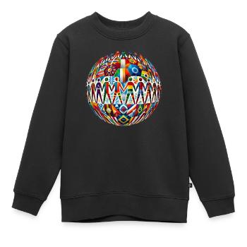 Unity in Diversity – Strong Together - Kids Premium Organic Sweatshirt - black - Front - AI Model Kid Female (0cm)