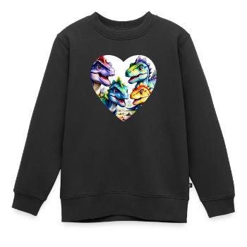 Dinosaurier Bunt - Kinder Premium Organic Sweatshirt - Schwarz - Vorne - AI Model Kid Female (0cm)