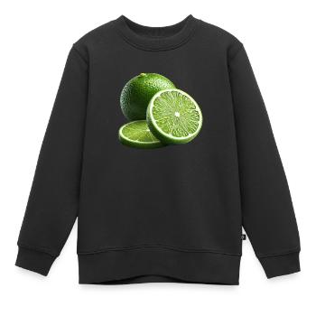 Limette - Kinder Premium Organic Sweatshirt - Schwarz - Vorne - AI Model Kid Female (0cm)