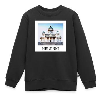 Helsinki - Kinder Premium Organic Sweatshirt - Schwarz - Vorne - AI Model Kid Female (0cm)