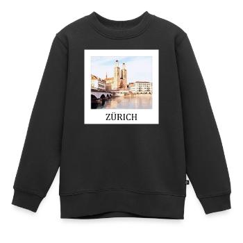 Zurich - Sweat Premium enfant bio - noir - Devant - AI Model Kid Female (0cm)