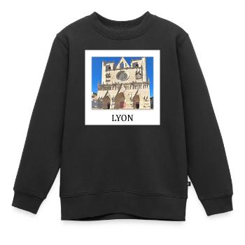 Lyon - Sweat Premium enfant bio - noir - Devant - AI Model Kid Female (0cm)