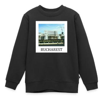 Bukarest - Kinder Premium Organic Sweatshirt - Schwarz - Vorne - AI Model Kid Female (0cm)