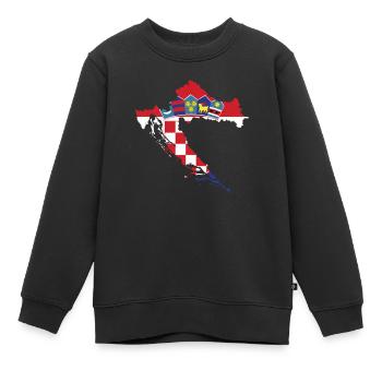 kroatien hrvatska kroatien hrv hr hr adria tourismus meer - Kinder Premium Organic Sweatshirt - Schwarz - Vorne - AI Model Kid Female (0cm)