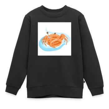 Orangen-Strandkrabbe - Kinder Premium Organic Sweatshirt - Schwarz - Vorne - AI Model Kid Female (0cm)