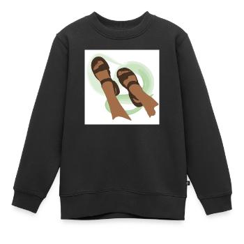 Sandalen - Kinder Premium Organic Sweatshirt - Schwarz - Vorne - AI Model Kid Female (0cm)