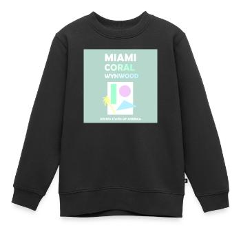Miami, États-Unis, États-Unis - Sweat Premium enfant bio - noir - Devant - AI Model Kid Female (0cm)