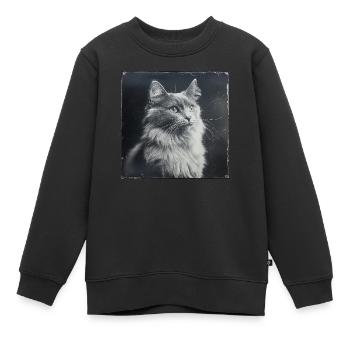 Animaux Noirs - Chat Antique - Sweat Premium enfant bio - noir - Devant - AI Model Kid Female (0cm)