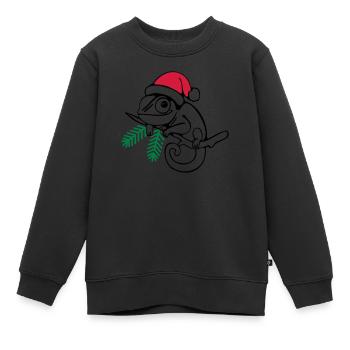 Lui Weihnachten dreifarbig - Kinder Premium Organic Sweatshirt - Schwarz - Vorne - AI Model Kid Female (0cm)