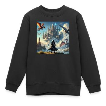 Soulèvement - Sweat Premium enfant bio - noir - Devant - AI Model Kid Female (0cm)