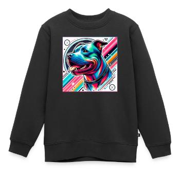 Profil du chien - Sweat Premium enfant bio - noir - Devant - AI Model Kid Female (0cm)