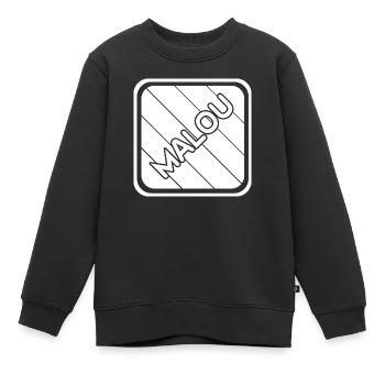 Prénom Malou - Sweat Premium enfant bio - noir - Devant - AI Model Kid Female (0cm)