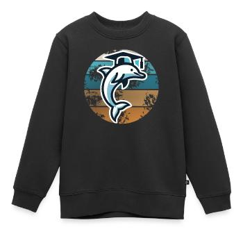 Clever Dolphin – Graduation et éducation - Sweat Premium enfant bio - noir - Devant - AI Model Kid Female (0cm)