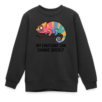 Bunte Chamäleon-Emotionen - Kinder Premium Organic Sweatshirt - Schwarz - Vorne - AI Model Kid Female (0cm)