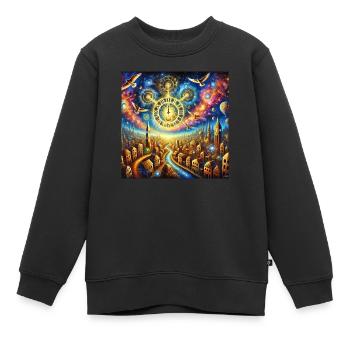 Die Uhr des Himmels - Kinder Premium Organic Sweatshirt - Schwarz - Vorne - AI Model Kid Female (0cm)