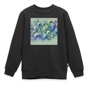 Fließende Harmonie - Kinder Premium Organic Sweatshirt - Schwarz - Vorne - AI Model Kid Female (0cm)