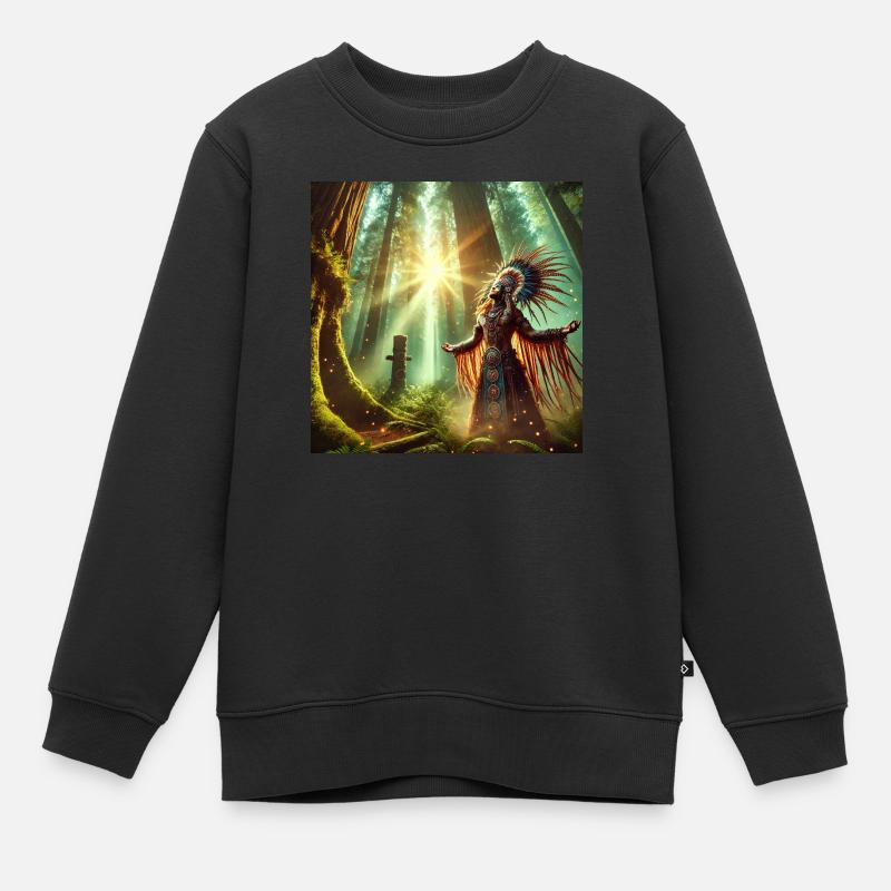 Schamane in Trance (E) - Kinder Premium Organic Sweatshirt - Schwarz