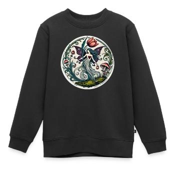 Frühling Tulpe Fee Naturliebhaber - Kinder Premium Organic Sweatshirt - Schwarz - Vorne - AI Model Kid Female (0cm)