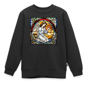 Praying Angel, Engel - Kinder Premium Organic Sweatshirt - Schwarz - Vorne - AI Model Kid Female (0cm)