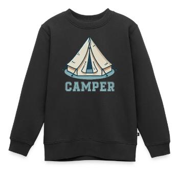 zelt comic - Kinder Premium Organic Sweatshirt - Schwarz - Vorne - AI Model Kid Female (0cm)